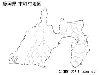 静岡県 市町村地図（小サイズ）