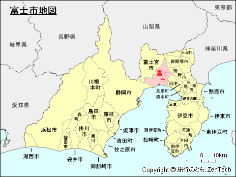 静岡県富士市地図