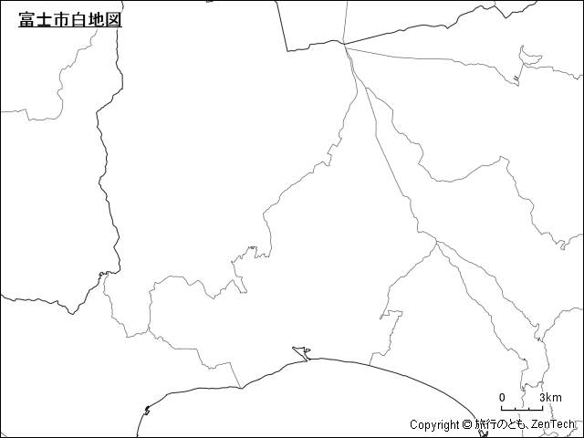 富士市白地図