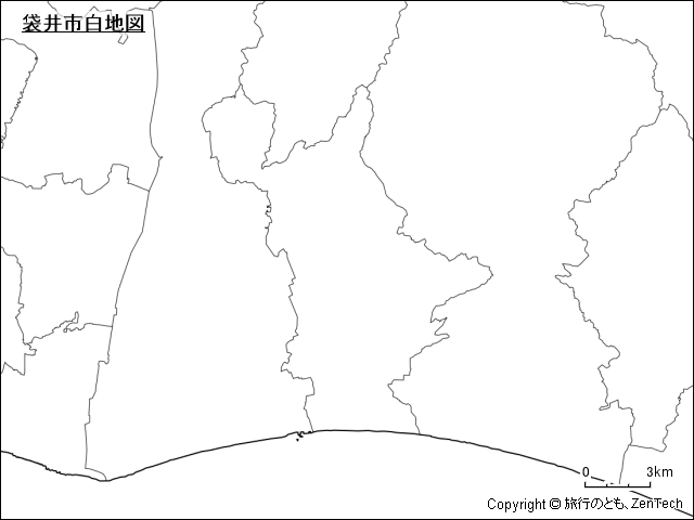 袋井市白地図