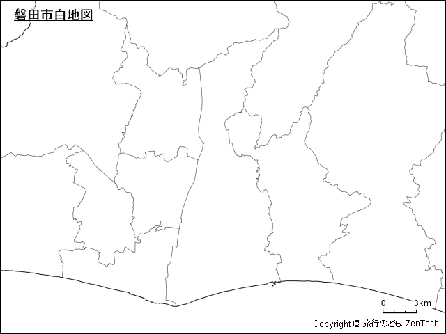 磐田市白地図