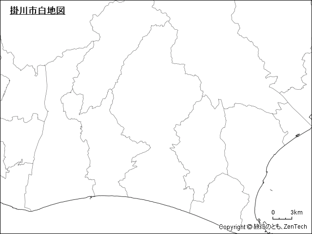 掛川市白地図