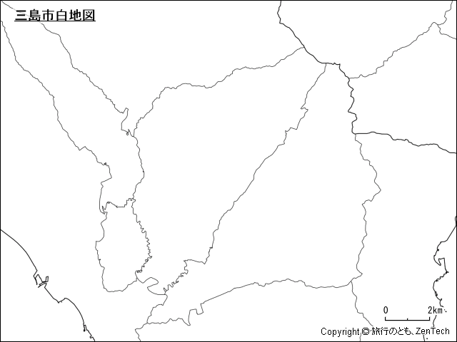 三島市白地図
