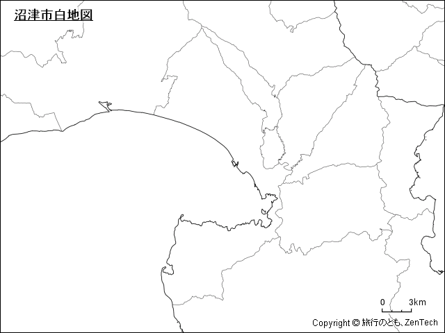 沼津市白地図
