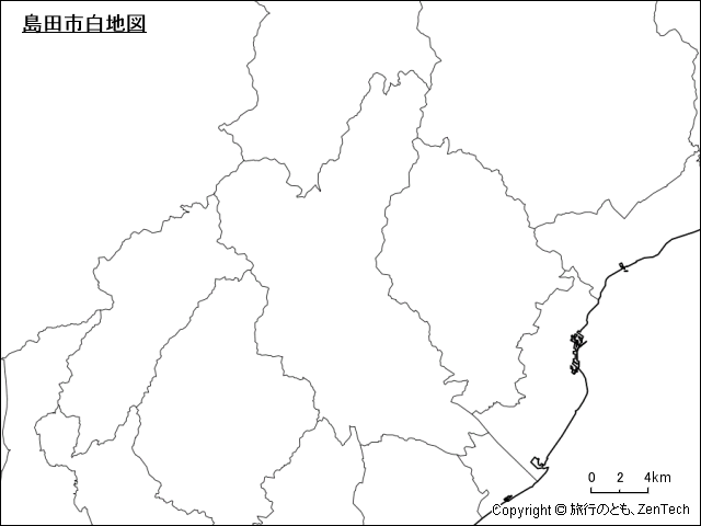 島田市白地図