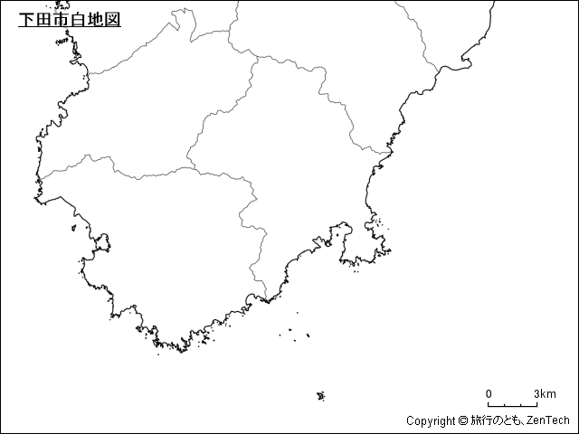 下田市白地図