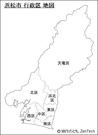 浜松市 行政区 地図（中サイズ）