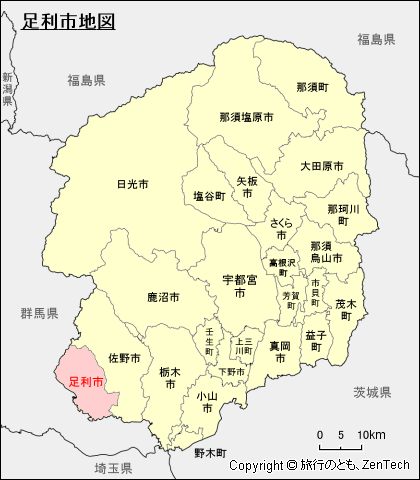 栃木県足利市地図