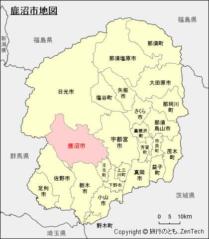栃木県鹿沼市地図