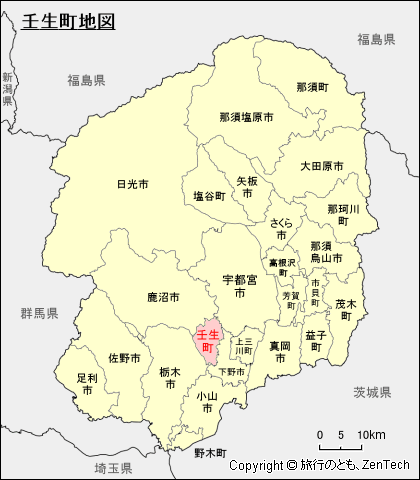 栃木県壬生町地図