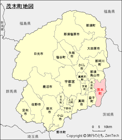 栃木県茂木町地図