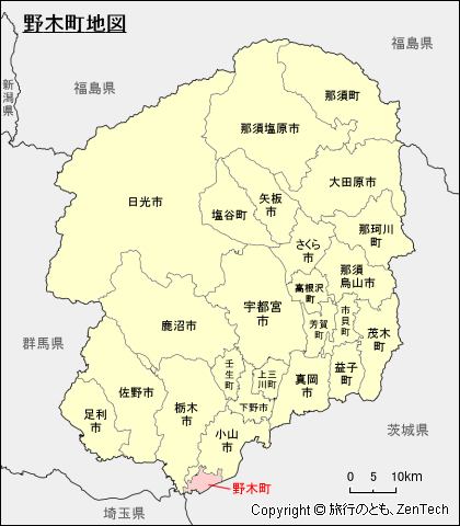 栃木県野木町地図
