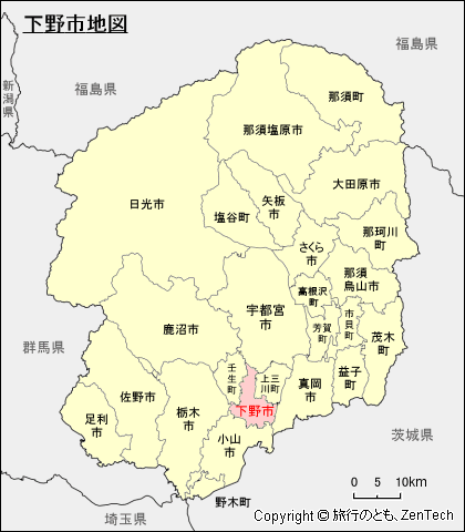 栃木県下野市地図