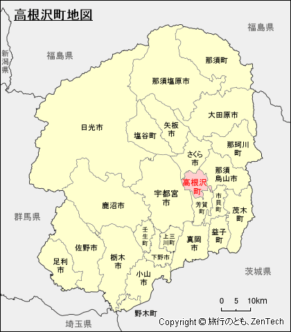 栃木県高根沢町地図