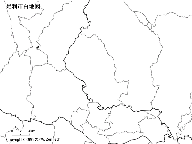 足利市白地図
