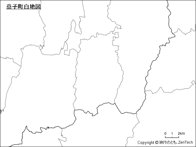 益子町白地図
