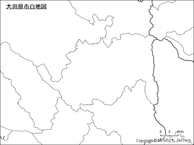 大田原市白地図