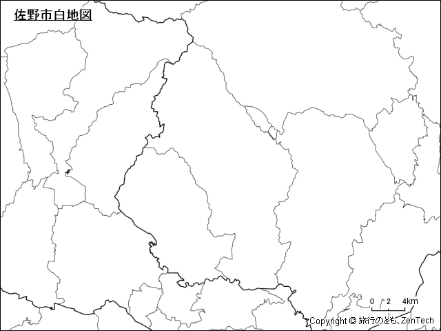 佐野市白地図