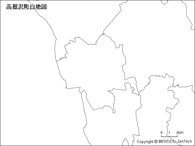 高根沢町白地図