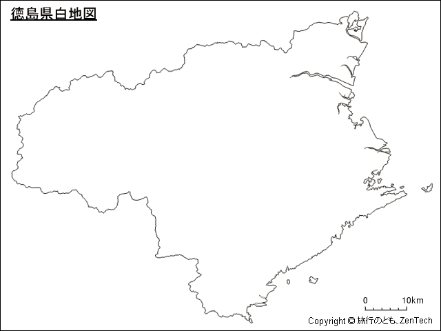 徳島県白地図