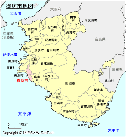 和歌山県御坊市地図