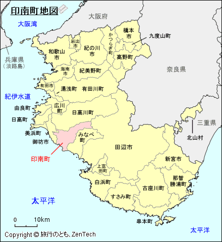 和歌山県印南町地図