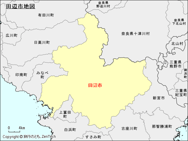 田辺市地図
