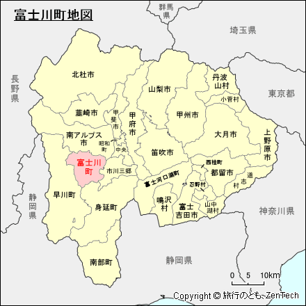 山梨県富士川町地図