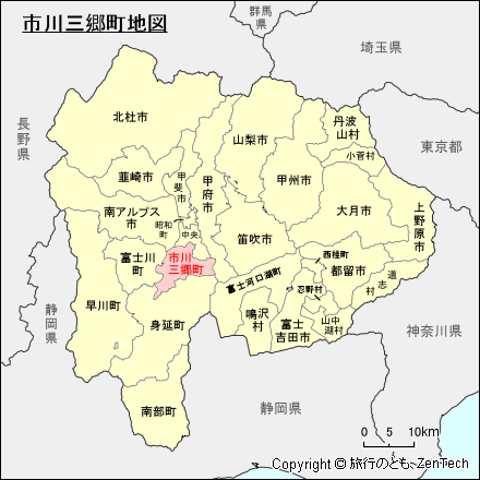 山梨県市川三郷町地図