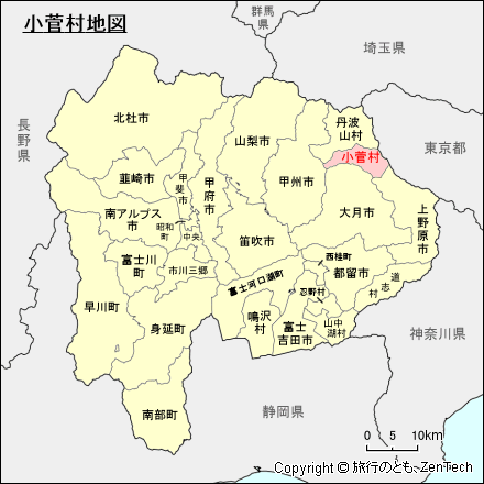 山梨県小菅村地図
