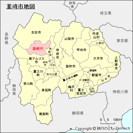山梨県韮崎市地図