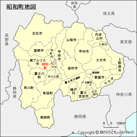 山梨県昭和町地図