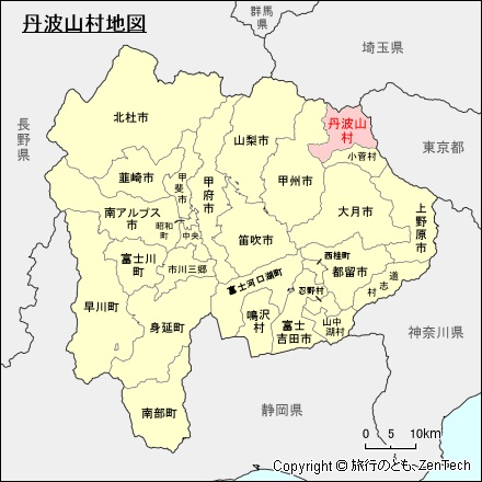 山梨県丹波山村地図