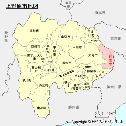 山梨県上野原市地図