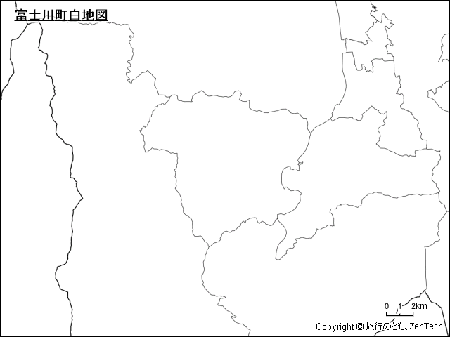富士川町白地図