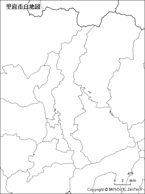 甲府市白地図