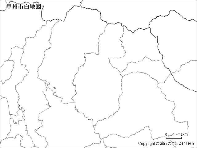 甲州市白地図