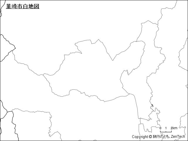 韮崎市白地図