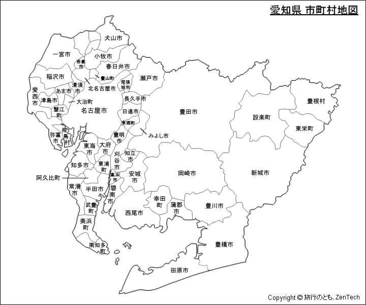 愛知県市町村地図
