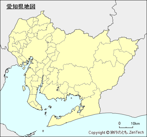 愛知県地図 旅行のとも Zentech