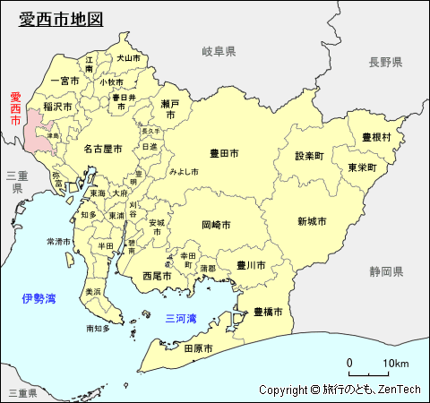 愛知県愛西市地図