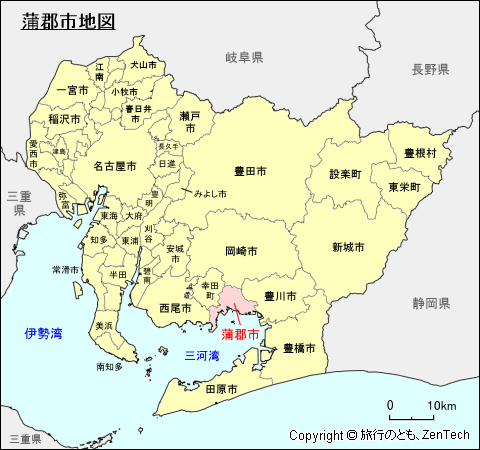 愛知県蒲郡市地図