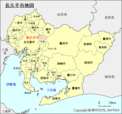 愛知県長久手市地図