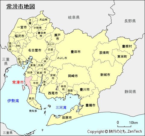 愛知県常滑市地図