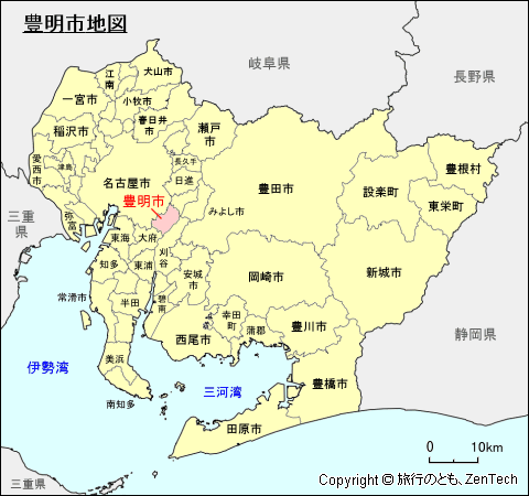愛知県豊明市地図