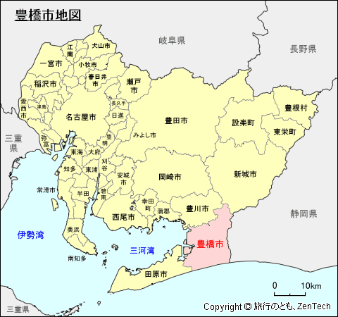 愛知県豊橋市地図