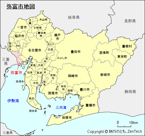 愛知県弥富市地図