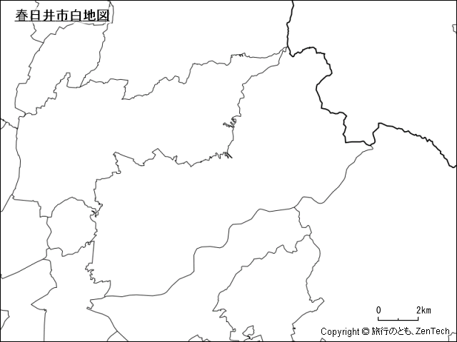 春日井市白地図