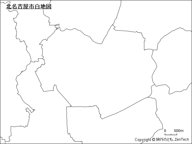 北名古屋市白地図