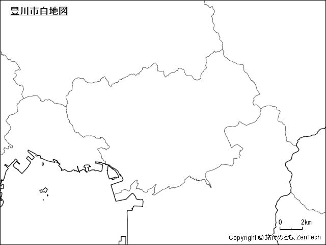 豊川市白地図